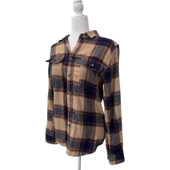 Cozy Plaid Flannel Button-Up Shirt - Oversized "Boyfriend" Fit Small - Picture 2 of 5